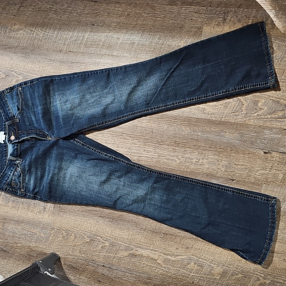 Maurices Blue Straight Leg Jeans with Faded Effect
